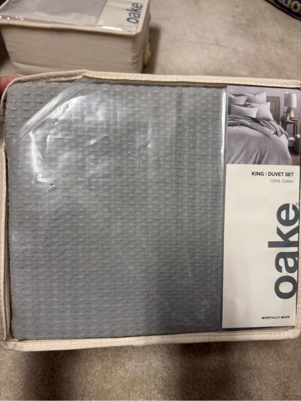 Oake King Duvet Set - Gray